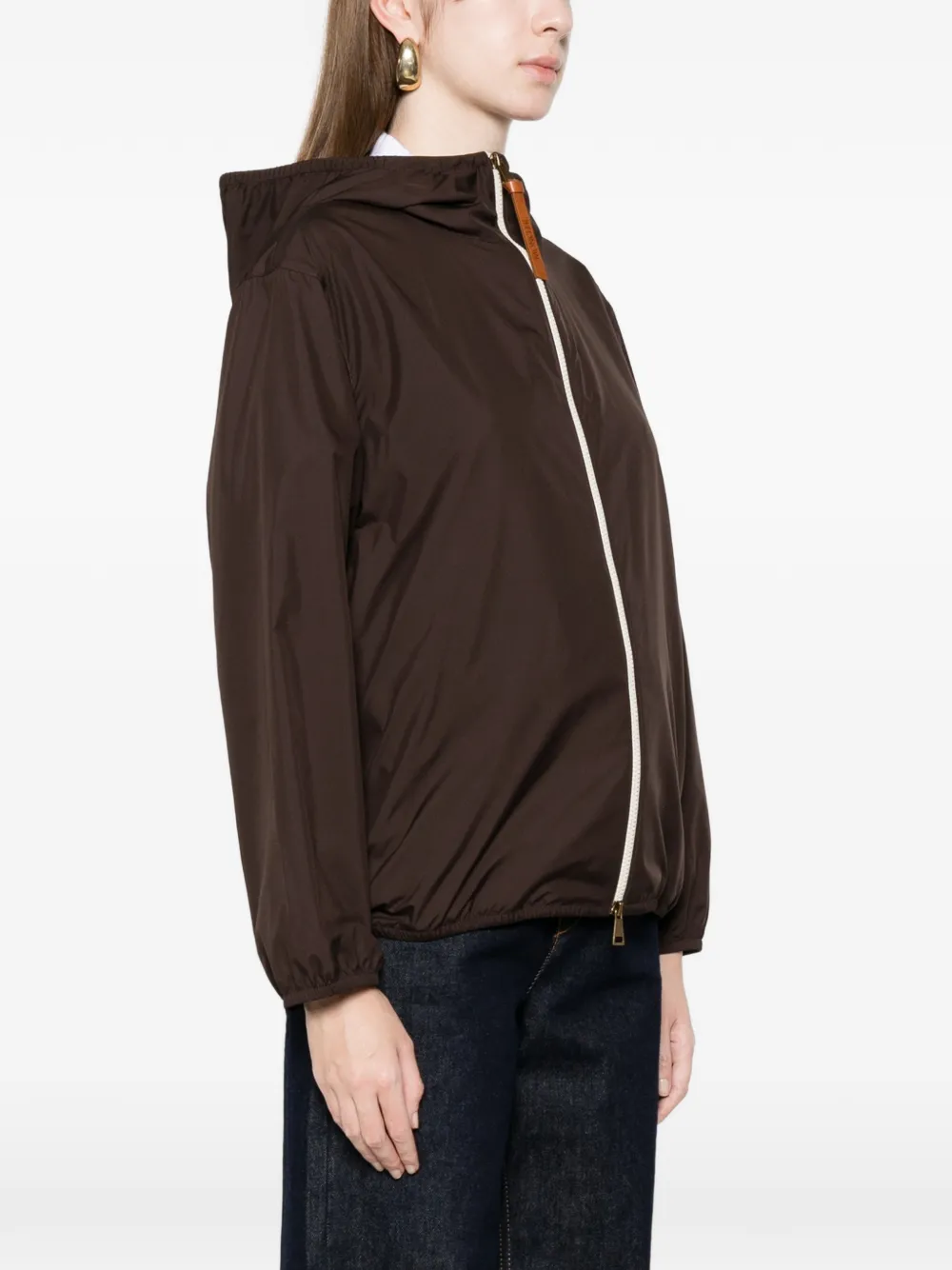  Moncler Hooded Bomber Jacket - Brown 