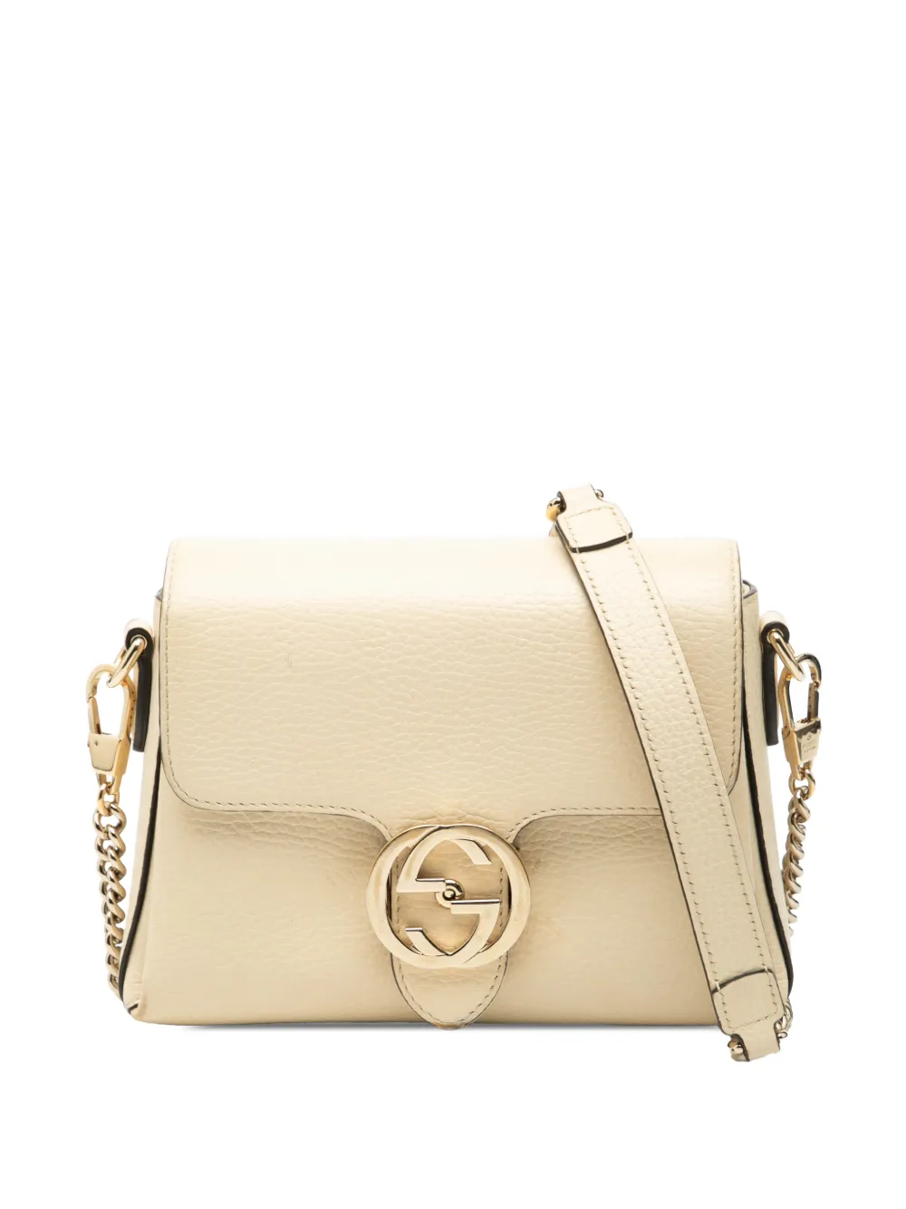 Gucci Pre-Owned 2016-2026 Small Dollar Calfskin Interlocking G crossbody bag - Bianco