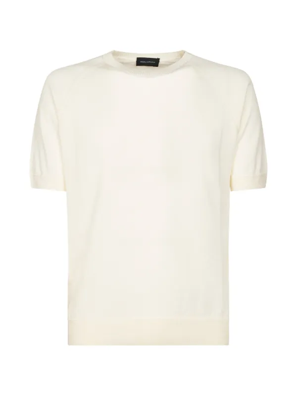Tagliatore Raglan Short-sleeve Polo Shirt in White