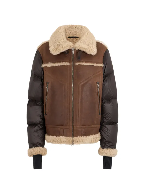 Moncler Grenoble Shearling Jacket in Brown