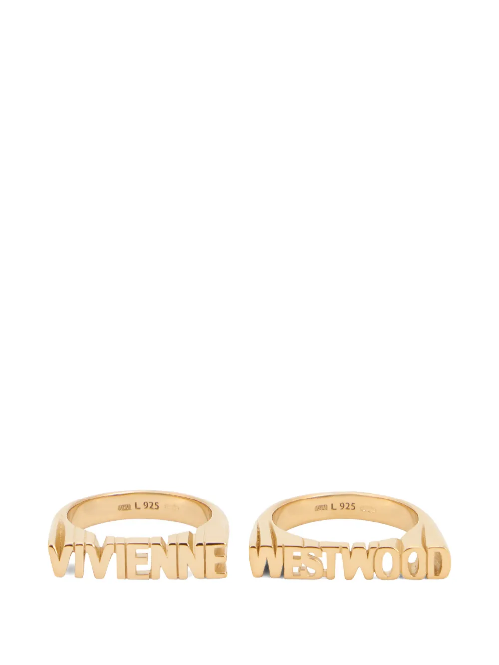 Vivienne Westwood logo-detail ring (set of two) - Oro