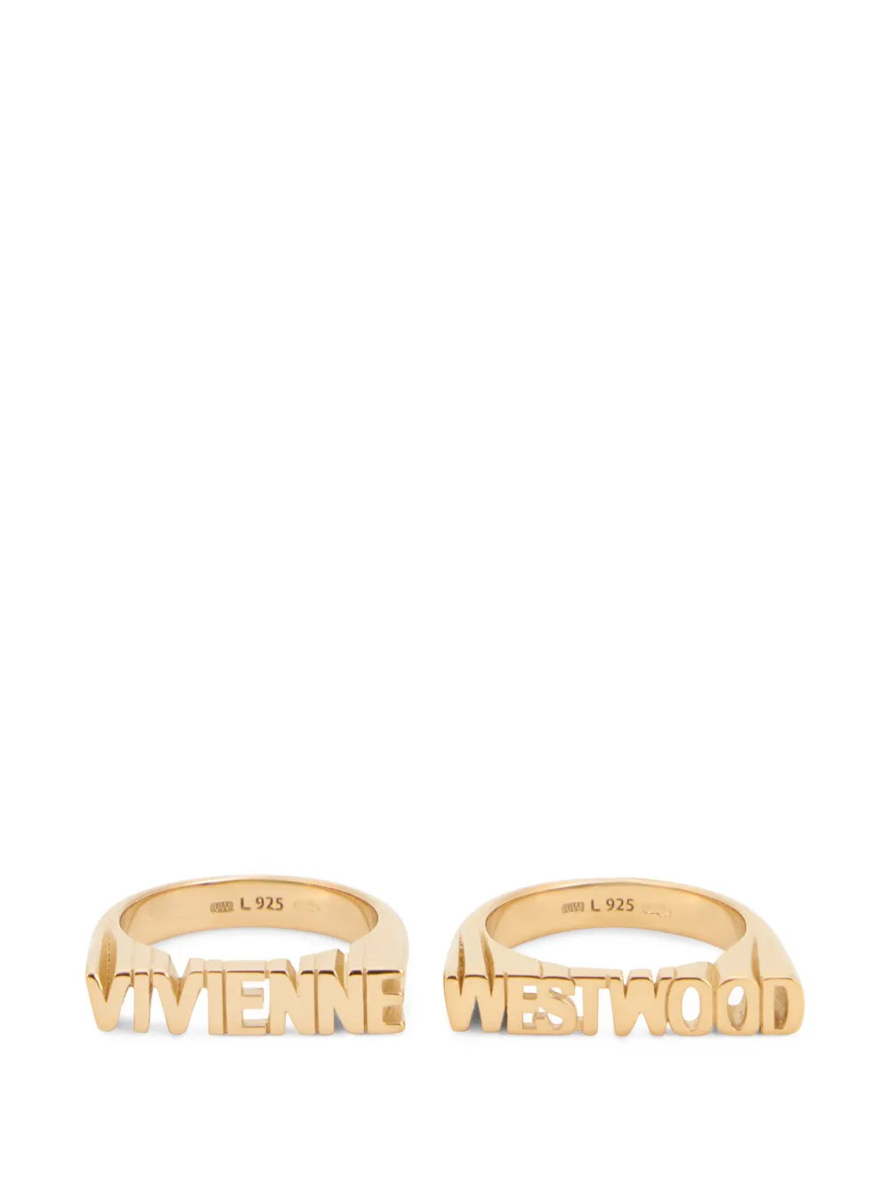 Vivienne Westwood logo-detail ring (set of two) - Oro