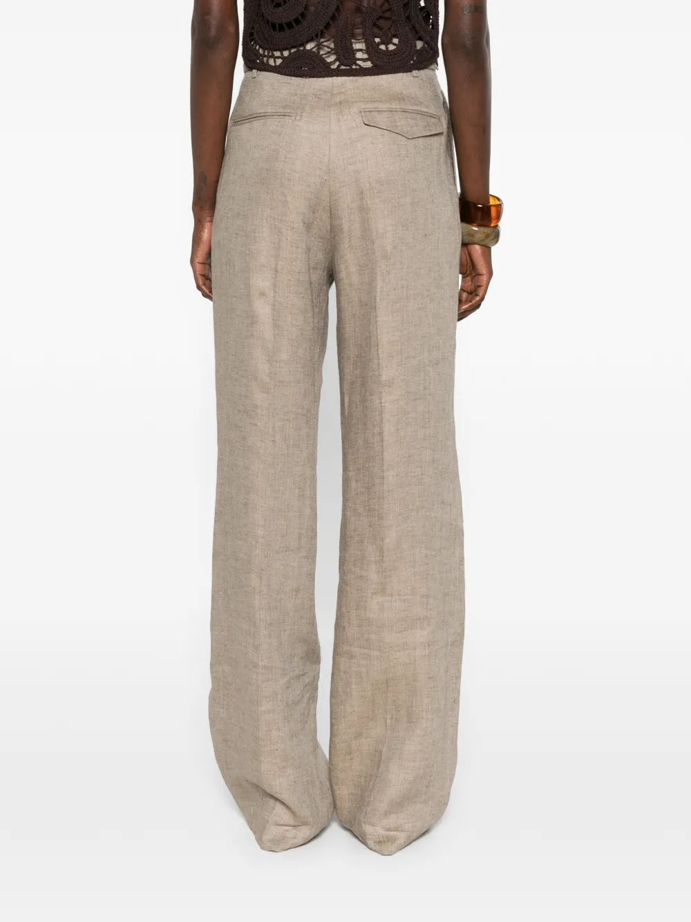 Berwich Broek met geplooide voorkant Beige