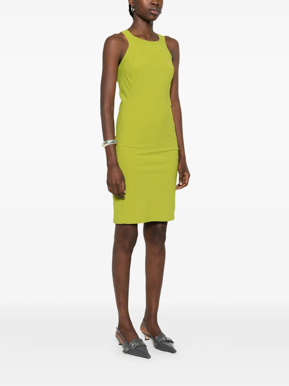 Patrizia Pepe Mouwloze jurk met racerback Groen