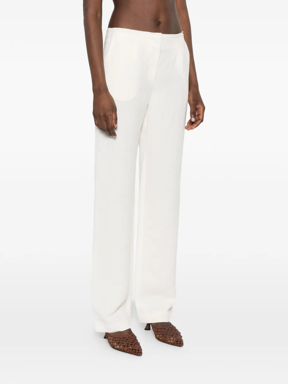 Patrizia Pepe Broek met detail Beige
