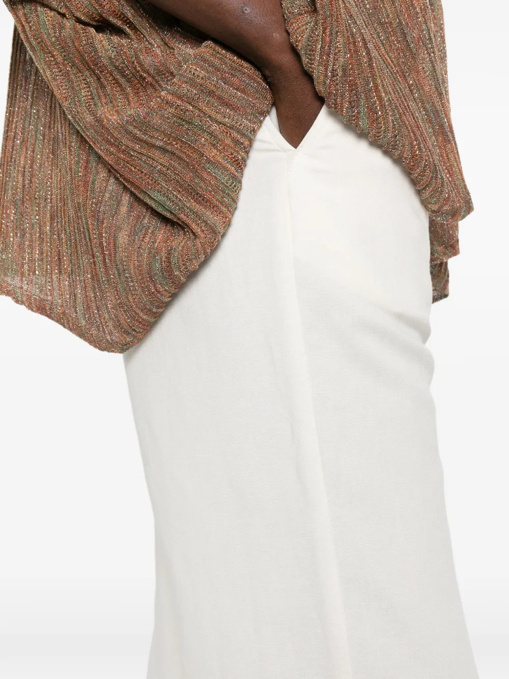 Patrizia Pepe Broek met detail Beige