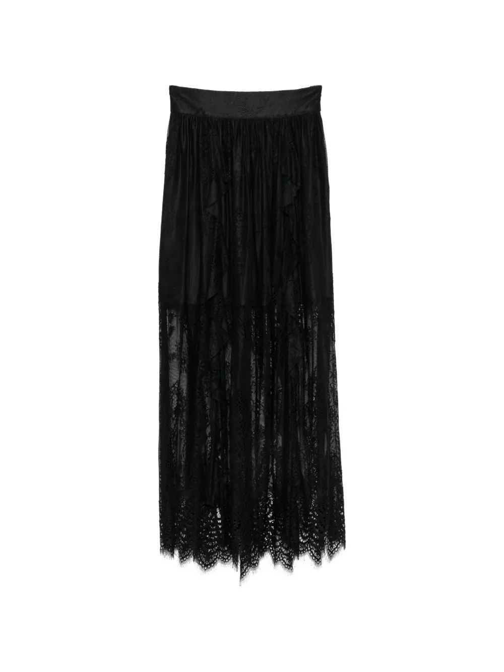 Marc Ellis Gonna lace ruffled skirt - Nero