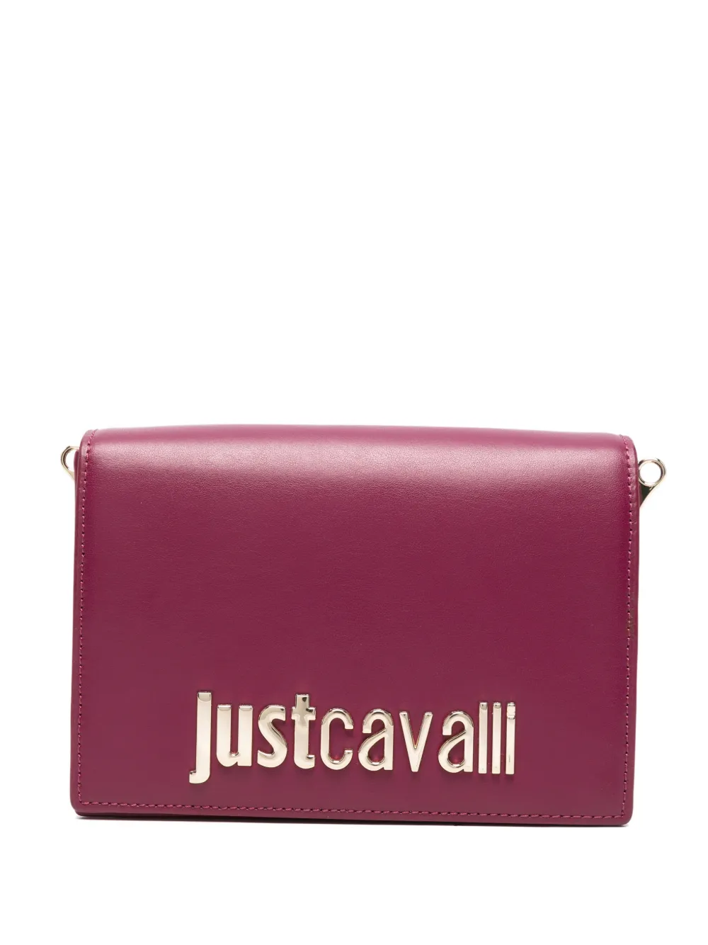 Just Cavalli Schultertasche mit Logo-Schild - Violett
