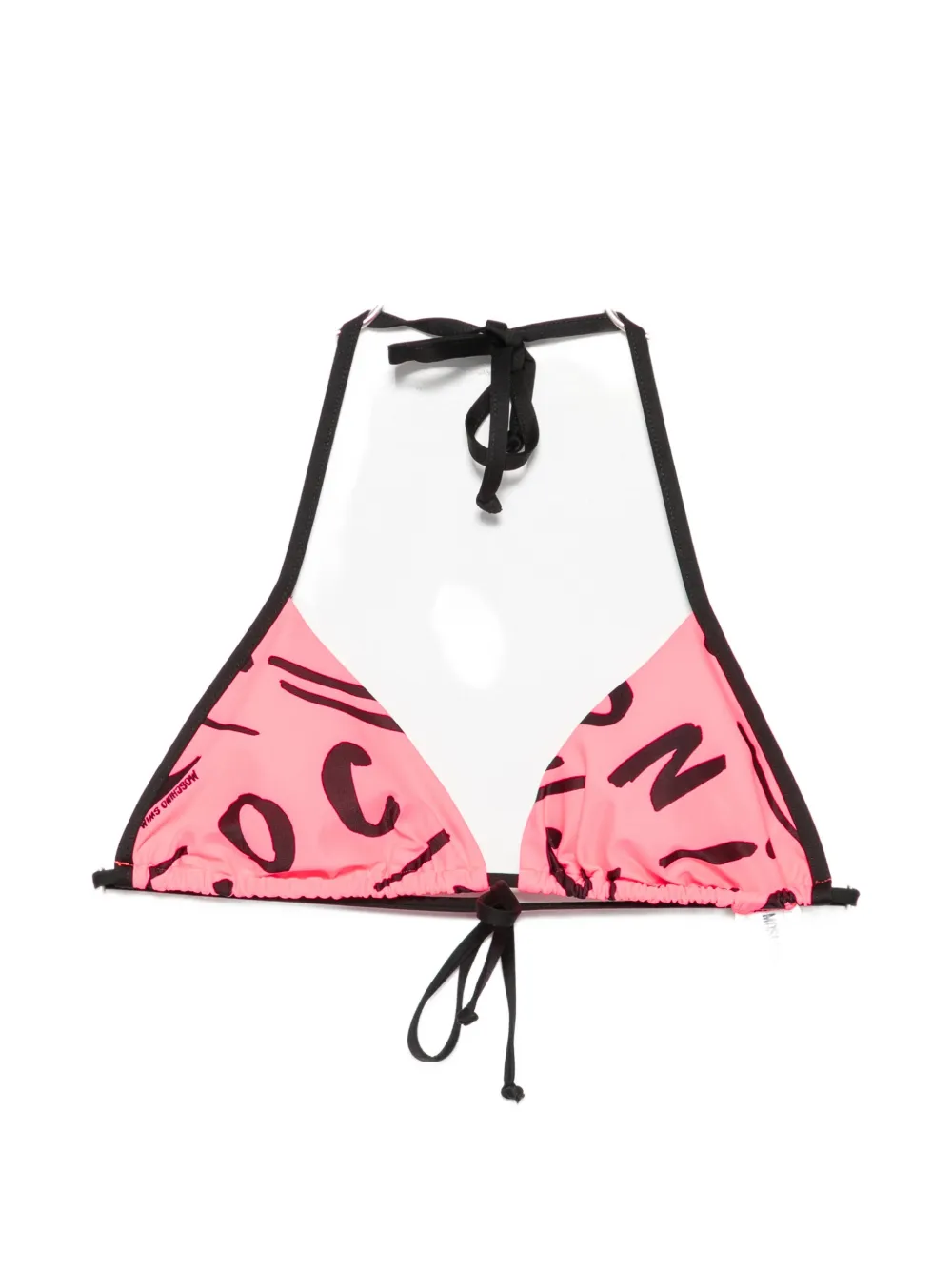 Moschino Logo-print Triangle Bikini Top In Pink