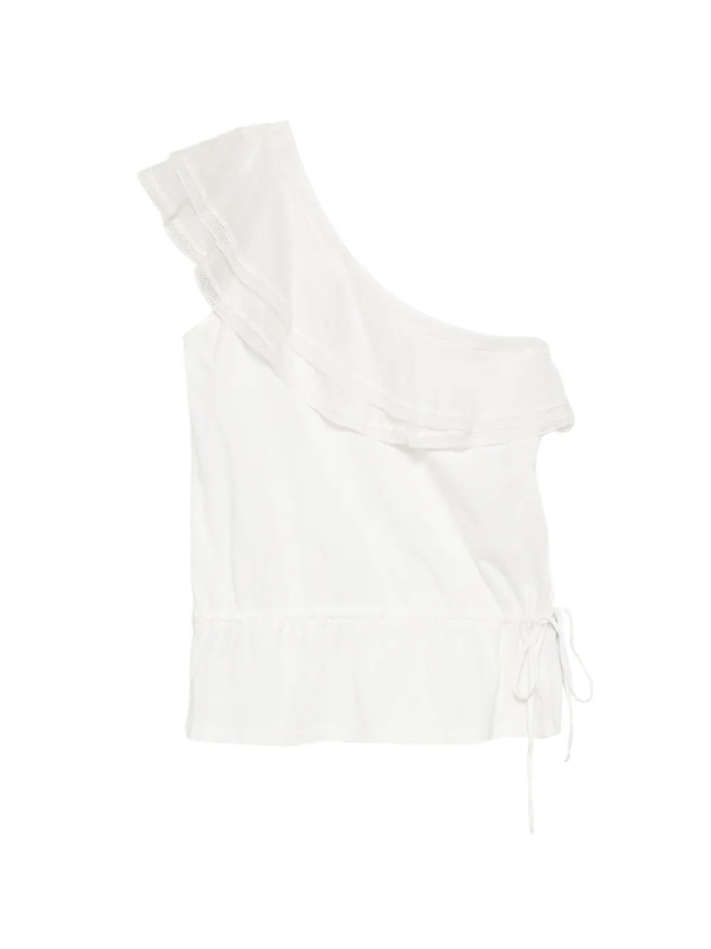 DONDUP ruffled one-shoulder top - Bianco