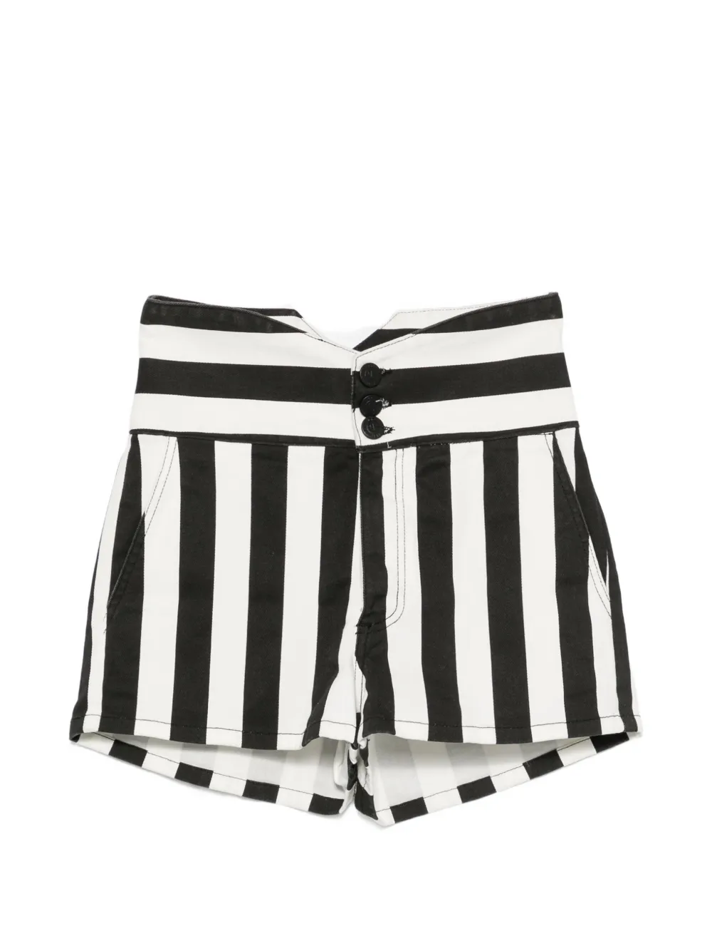 Gaelle Paris Striped High-waisted Shorts In Weiss