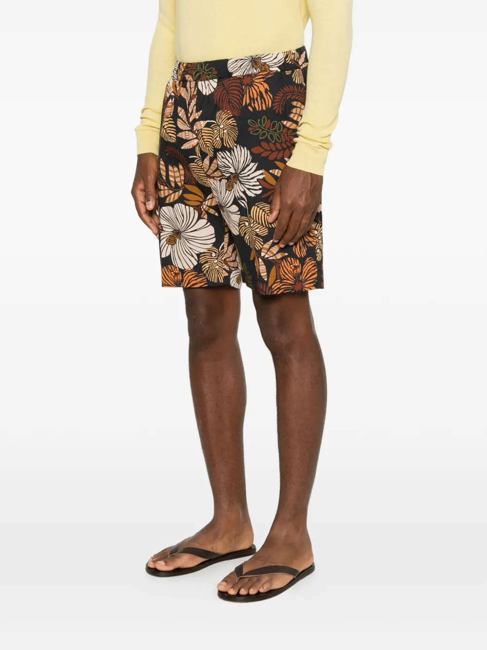 Brian Dales Shorts met bloemenprint Zwart