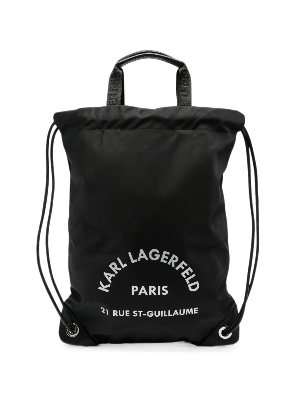 Karl Lagerfeld logo-motif drawstring backpack - Schwarz
