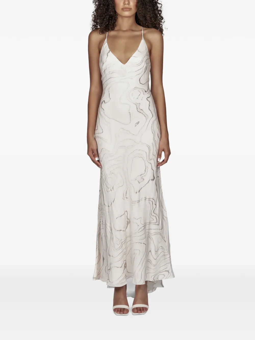 Mia Peculiar Maxi-jurk met V-hals Wit