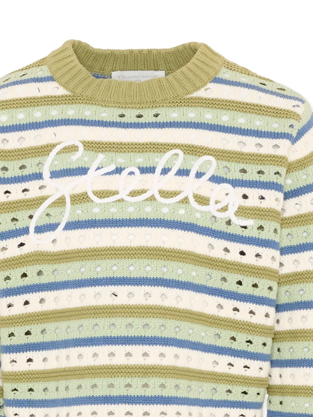  Stella Mccartney Kids Pull En Maille à Rayures - Vert 