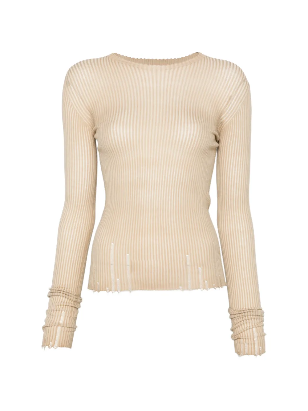 Uma Wang ribbed frayed top - Toni neutri