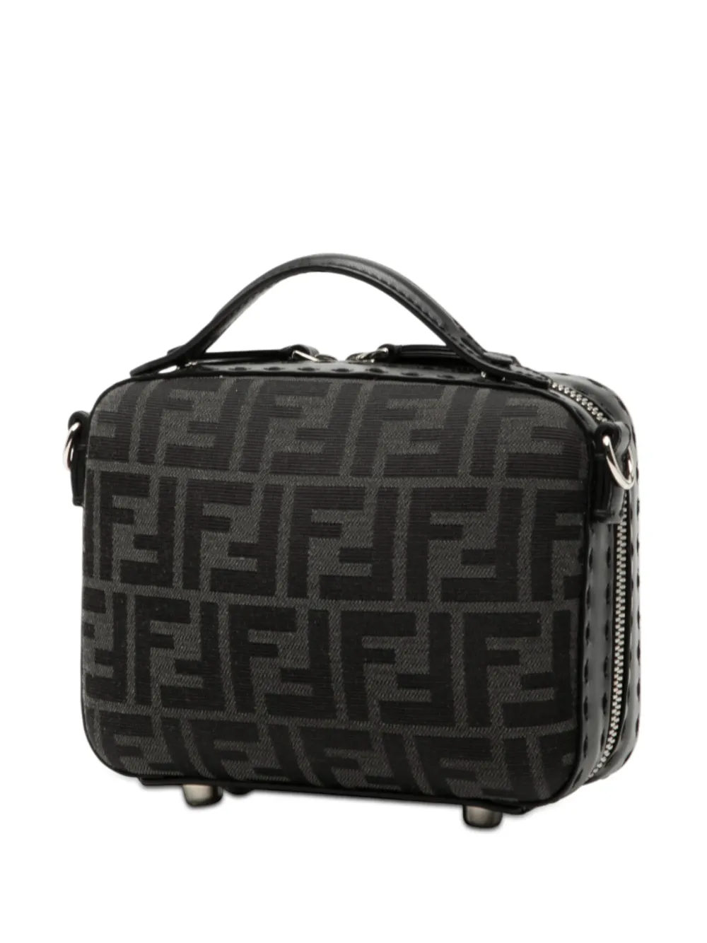Fendi Pre-owned 2010-2025 Mini Zucca Canvas Suitcase Bag Satchel in Black, view 3