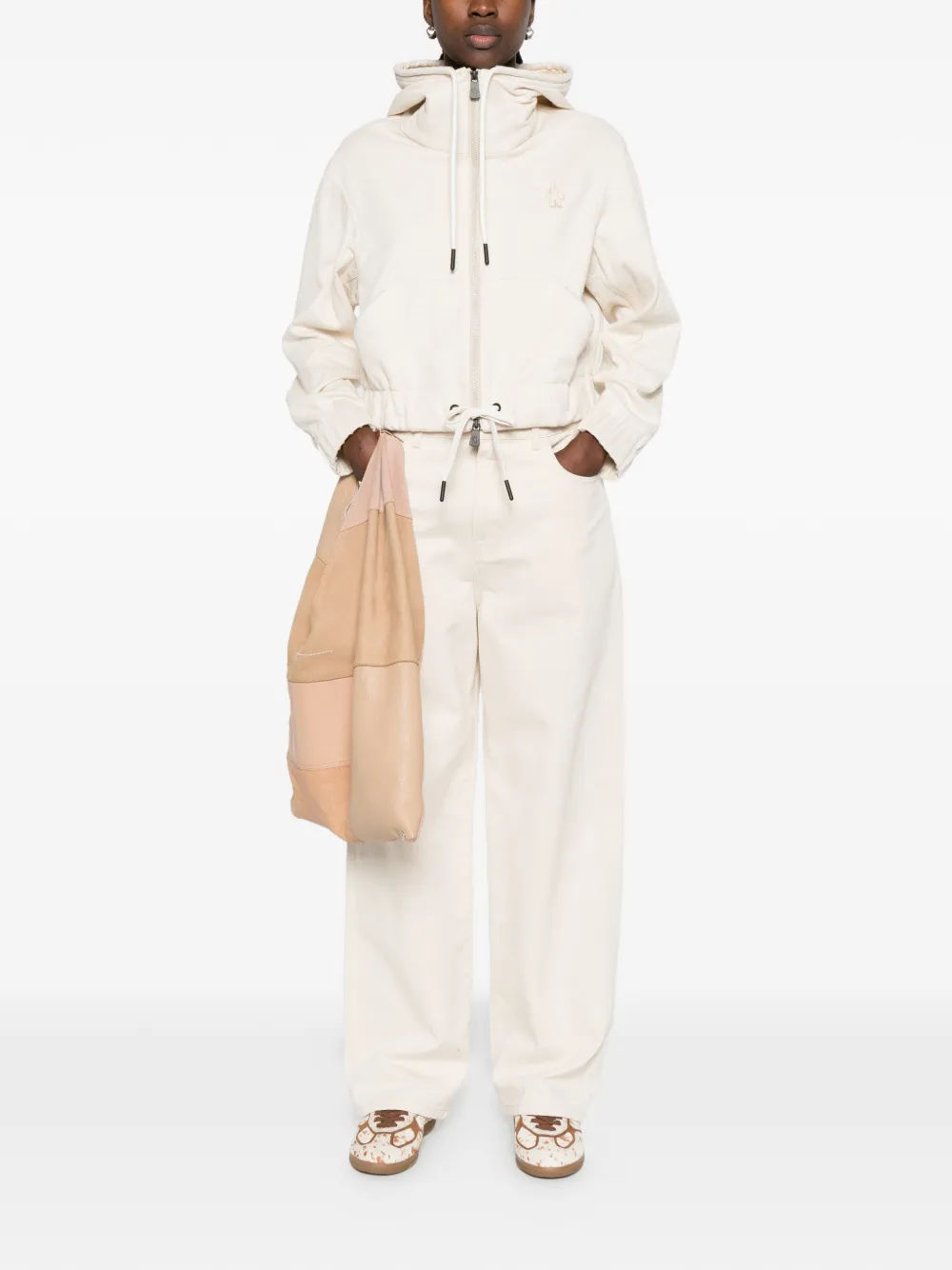 Moncler Grenoble Hoodie met rits Beige