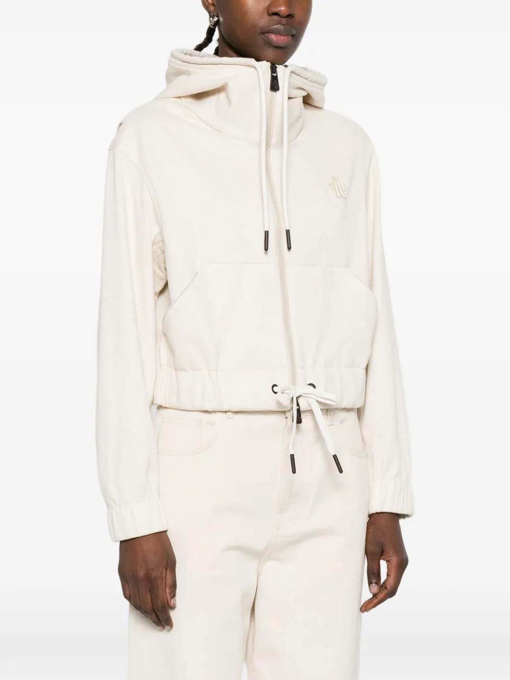 Moncler Grenoble Hoodie met rits Beige