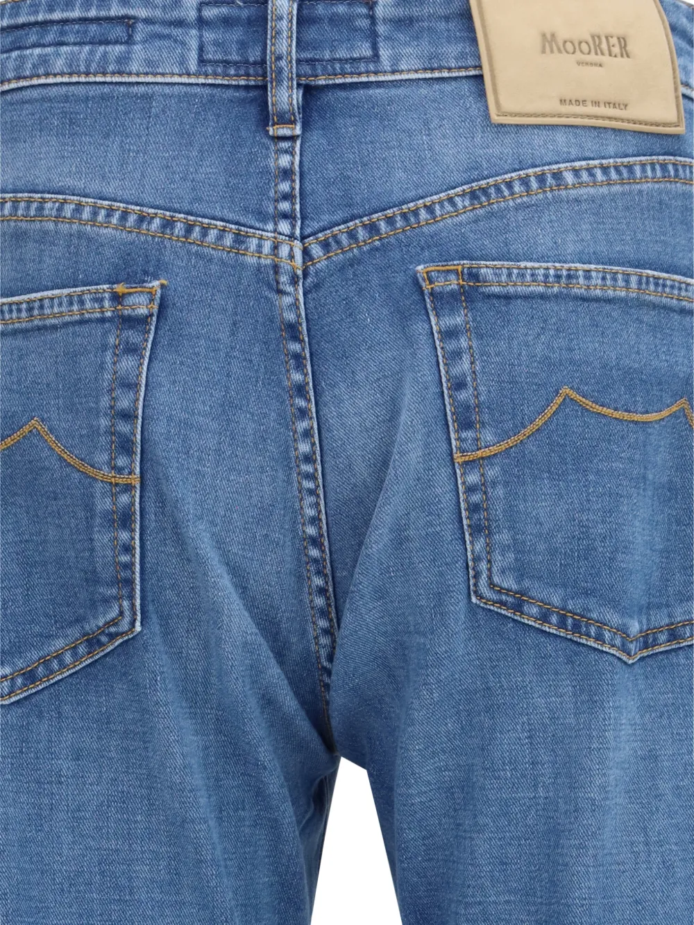  Moorer Logo-patch Jeans - Blue 
