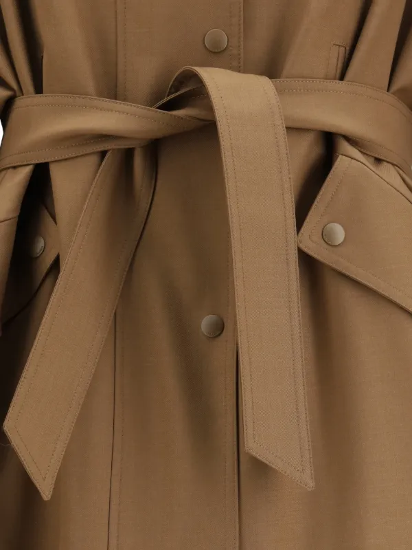 Max Mara ベルテッド コート | ブラウン | FARFETCH JP