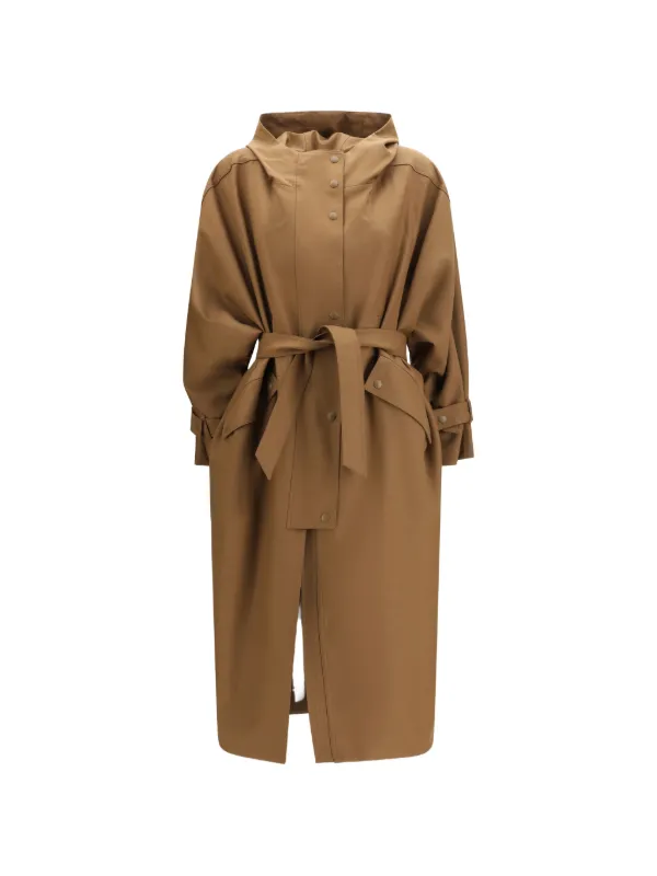 Max Mara ベルテッド コート | ブラウン | FARFETCH JP