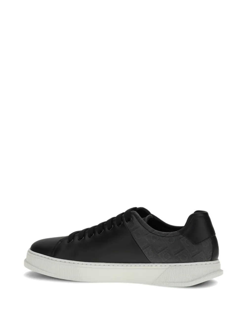Ferragamo Leren sneakers met logopatroon Zwart