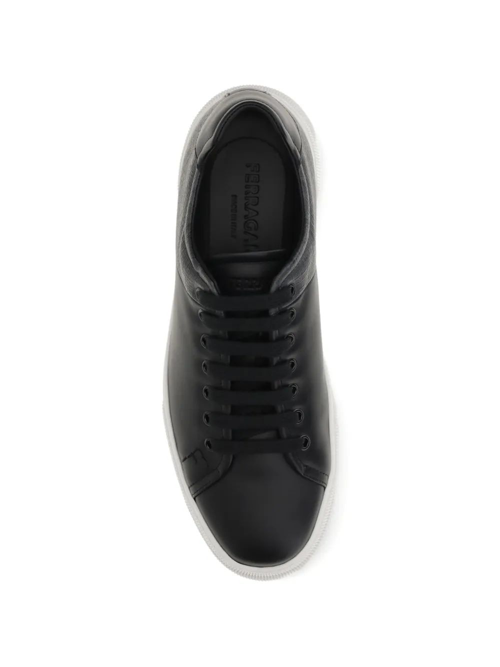 Ferragamo Leren sneakers met logopatroon Zwart