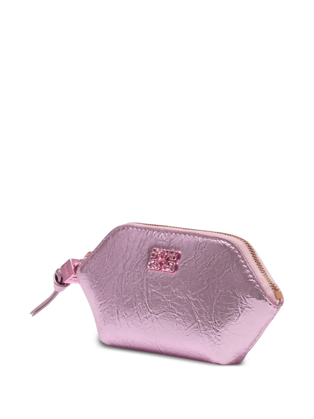  Ganni Crushed-effect Purse - Pink 