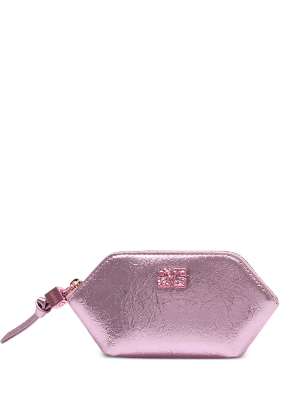 GANNI crushed-effect purse - Rosa