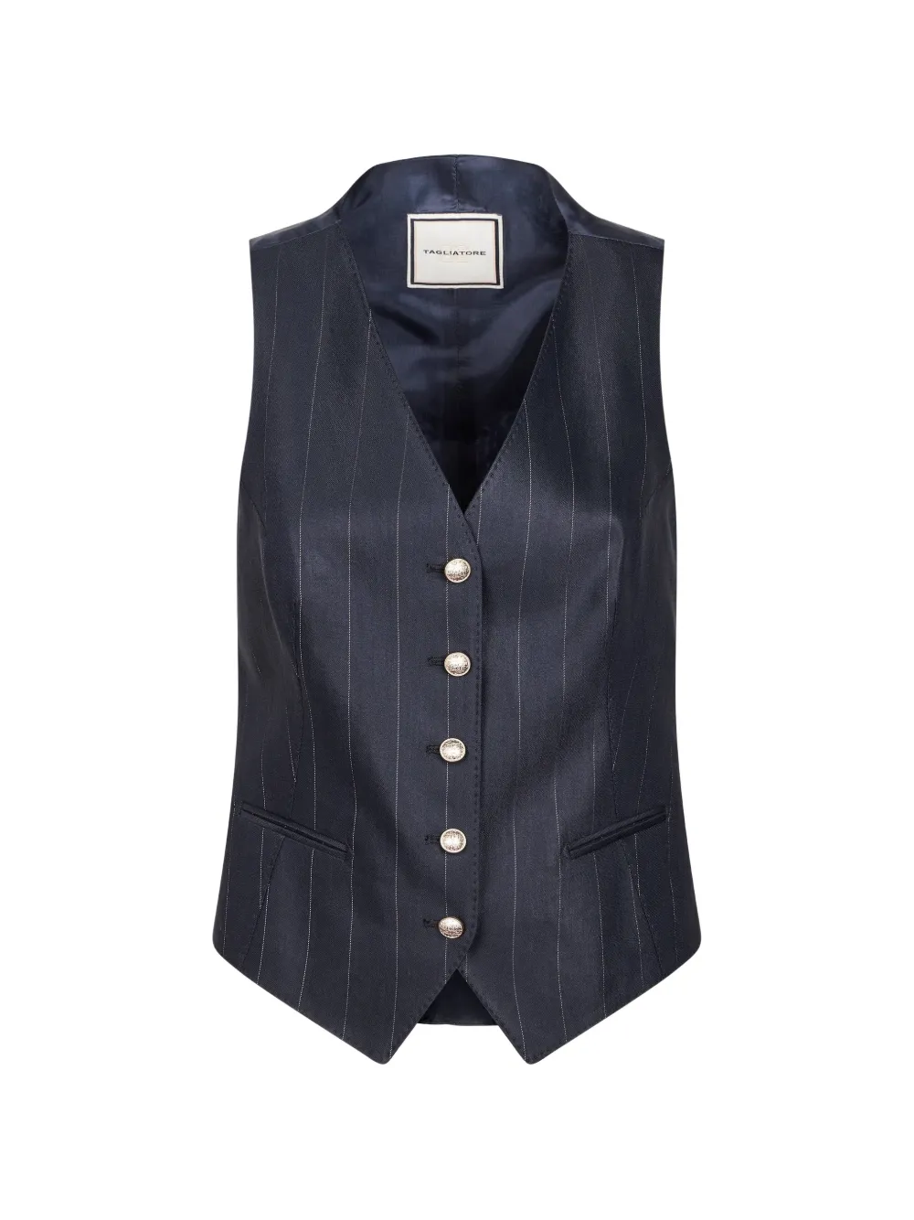 Tagliatore pinstripe button vest - Blue