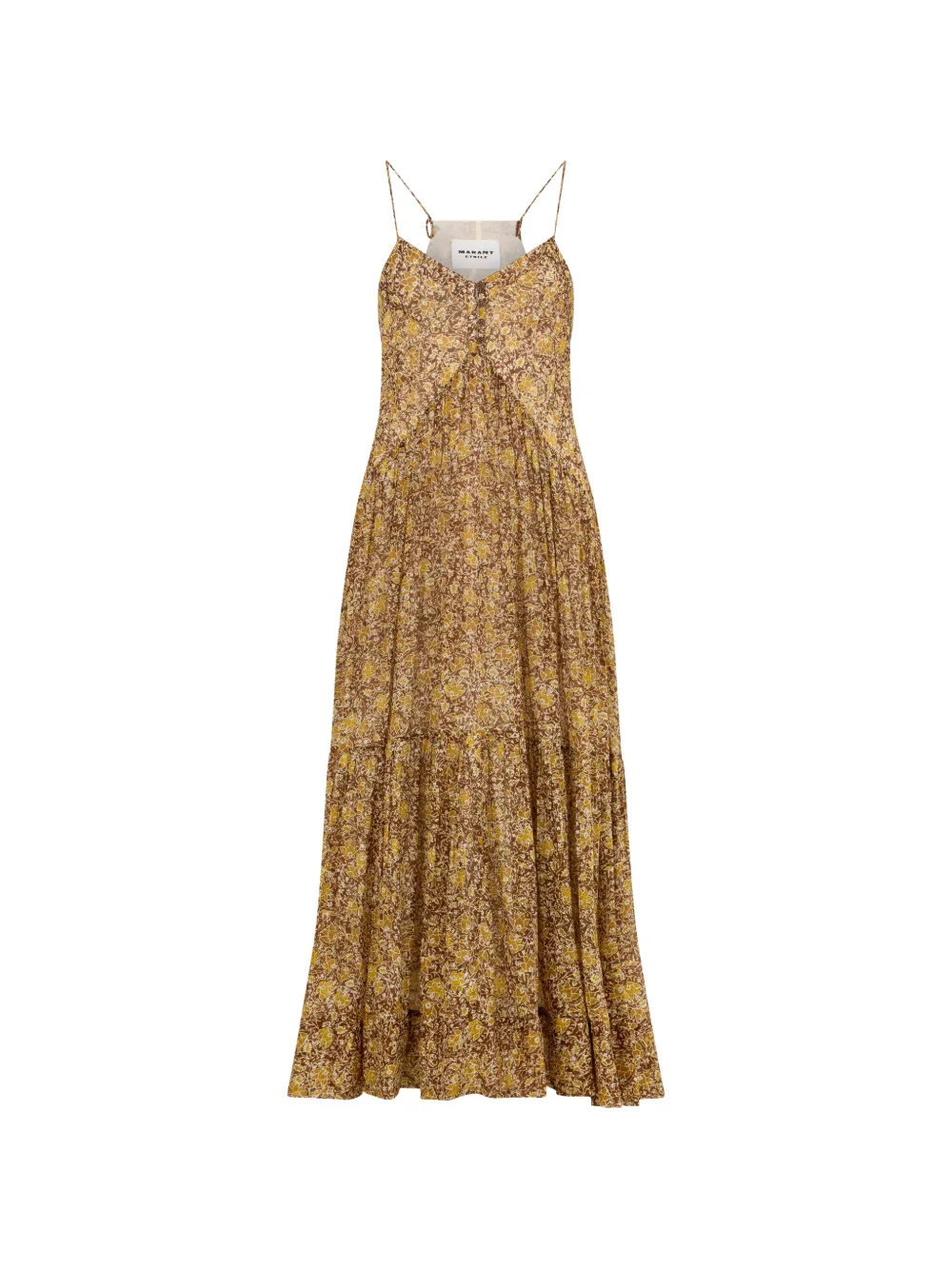 MARANT ÉTOILE Sabba floral-print tiered dress - Marrone