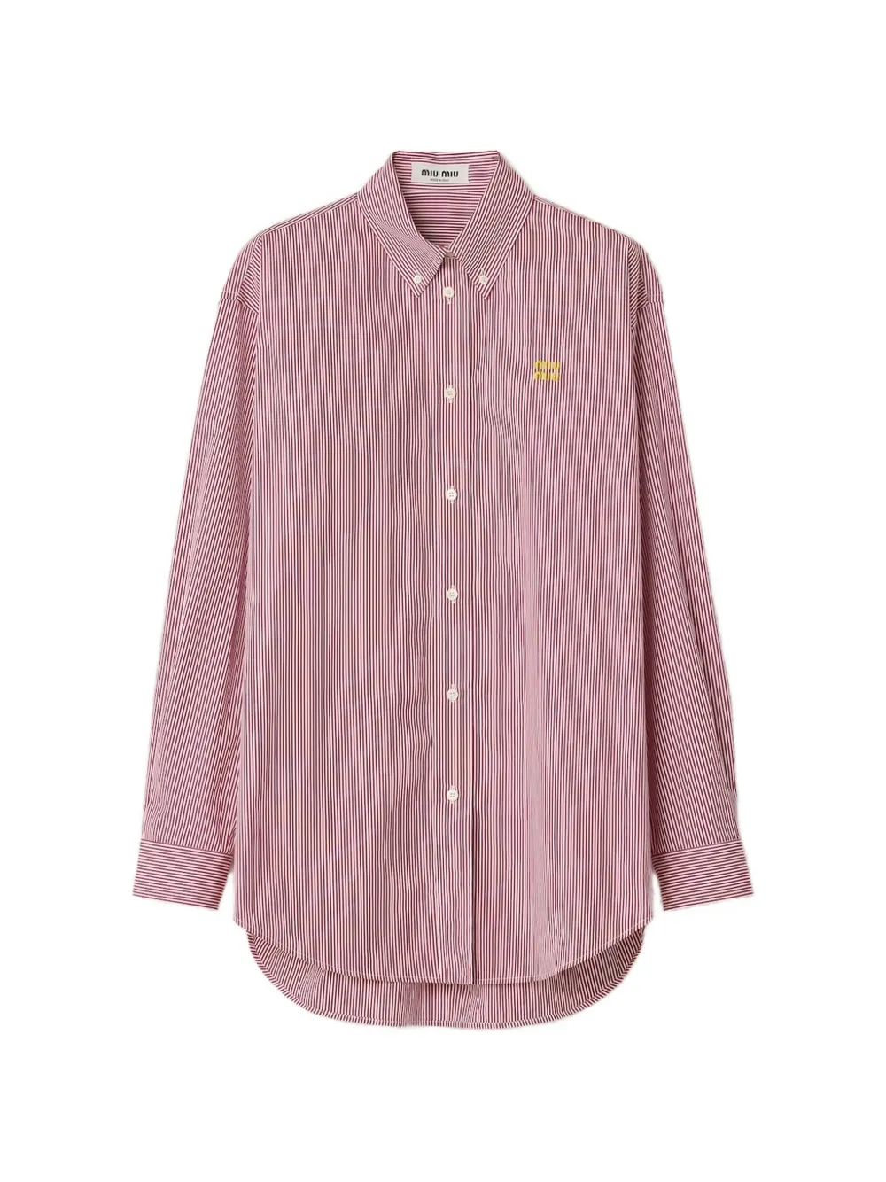 Miu Miu striped buttoned shirt - Rosso