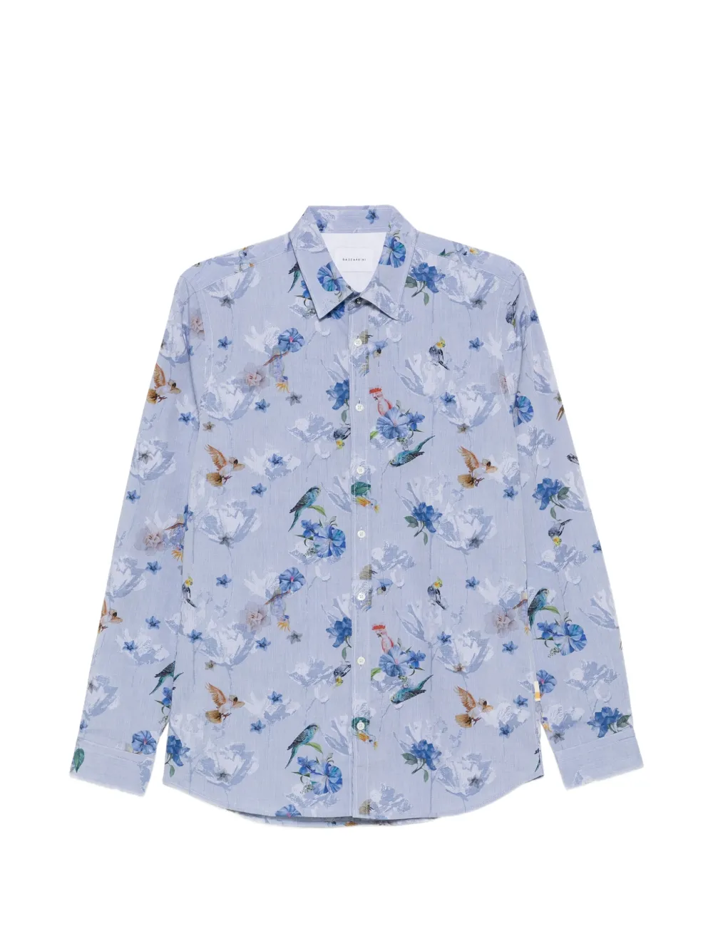 GAZZARRINI floral-print bird-motif shirt