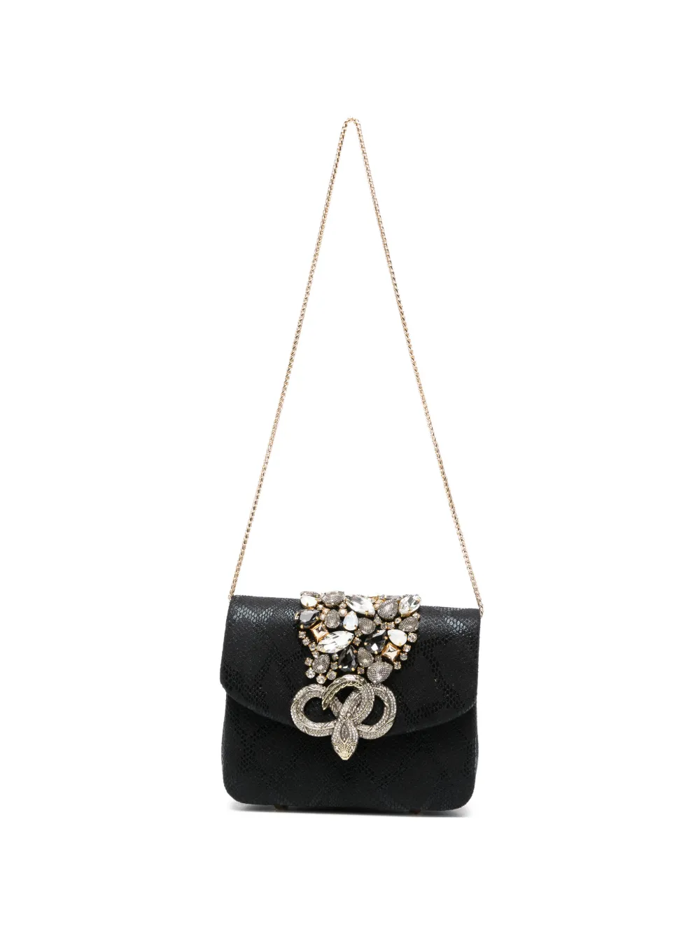 TWENTY FOURHAITCH mini crystal-embellished snakeskin-effect shoulder bag