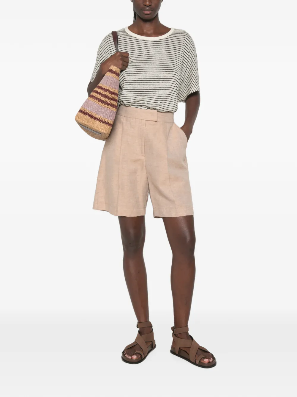kaos High waist shorts Beige