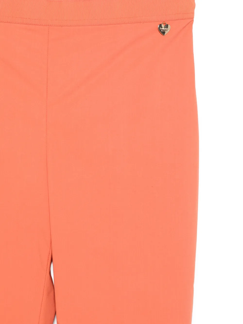 TWINSET Broek met logoplakkaat en split Oranje