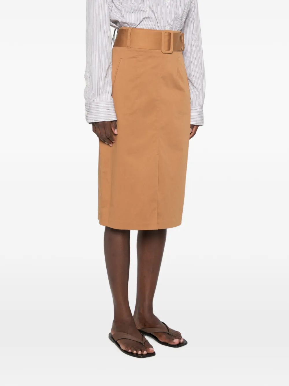 Actitude Midi-rok met ceintuur Bruin