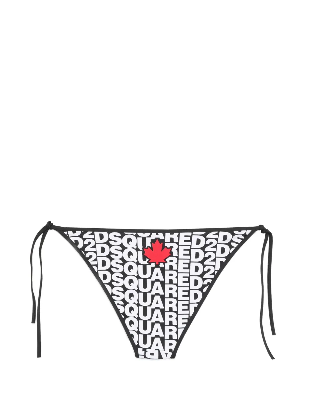 DSQUARED2 Slip met striksluiting aan de zijkant en logo-print Zwart