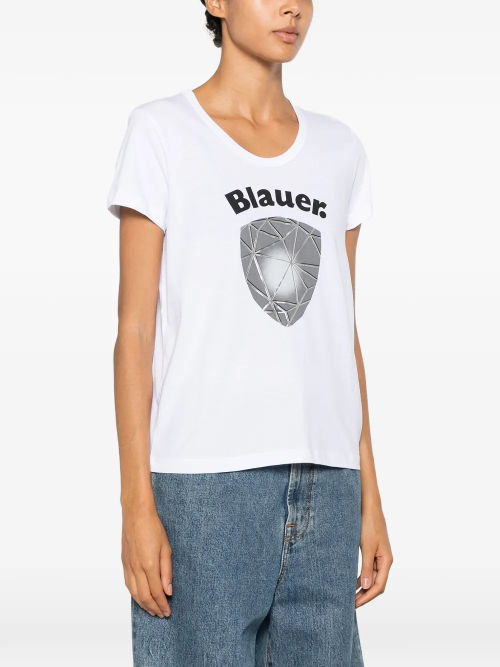  Blauer Camiseta Con Logo Estampado - Blanco 