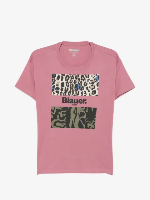 Blauer logo-print leopard-pattern T-shirt