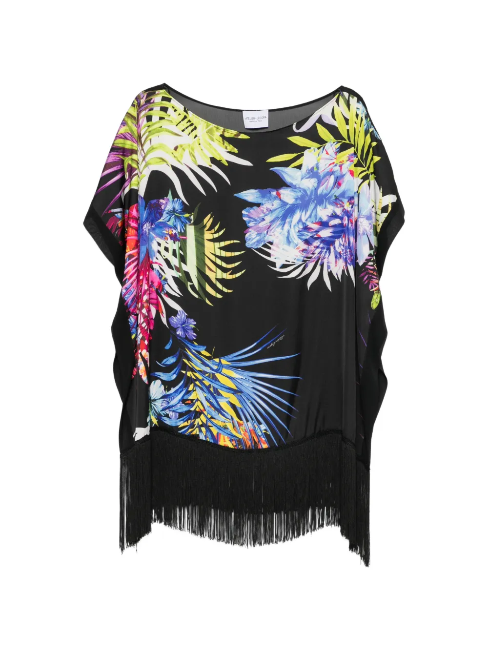 ALESSANDRO LEGORA floral-print fringed-trim tunic