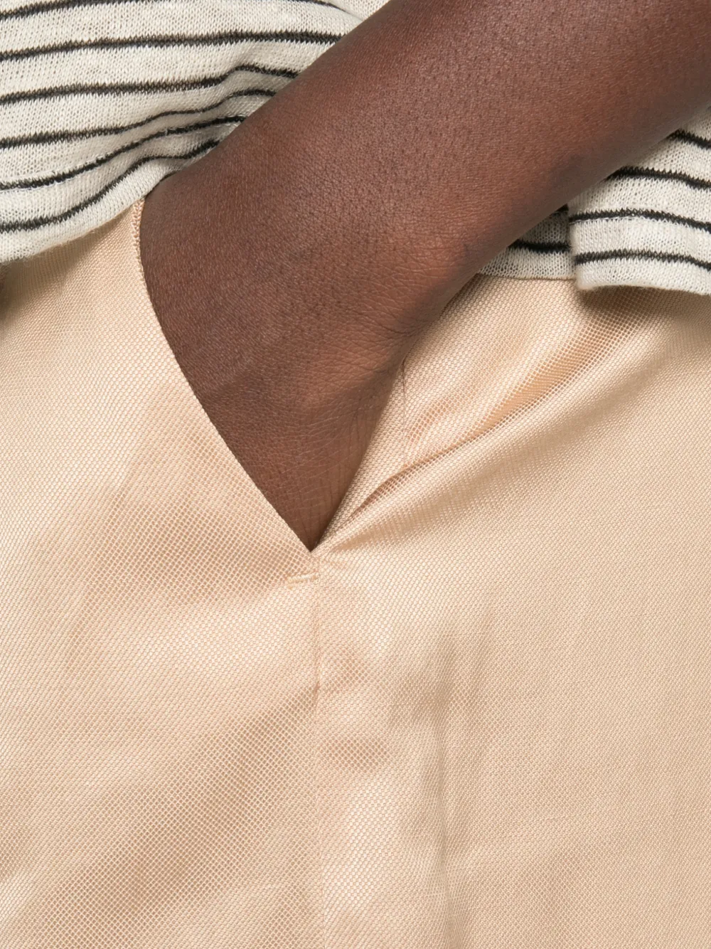 MY TWIN Shorts met geplooid detail en riemlussen Beige