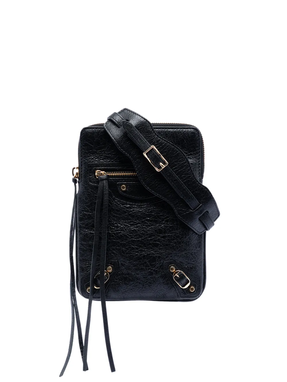 Balenciaga Pre-Owned 2016 Lambskin Motocross Classic Phone Holder Bag crossbody bag - Nero