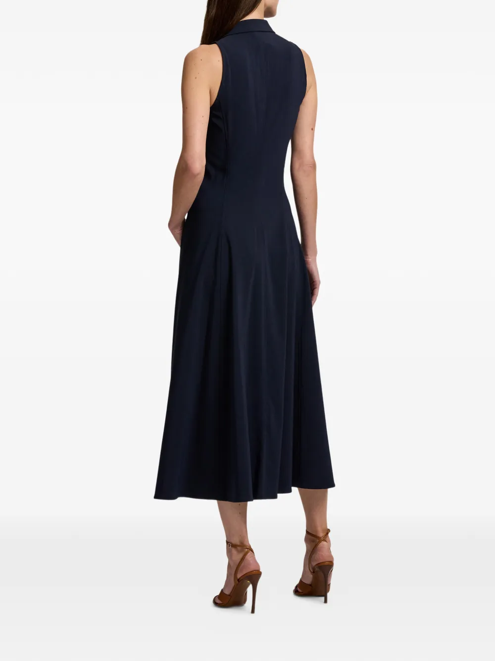 Ralph Lauren Collection Alecia midi-jurk met dubbele rij knopen Blauw