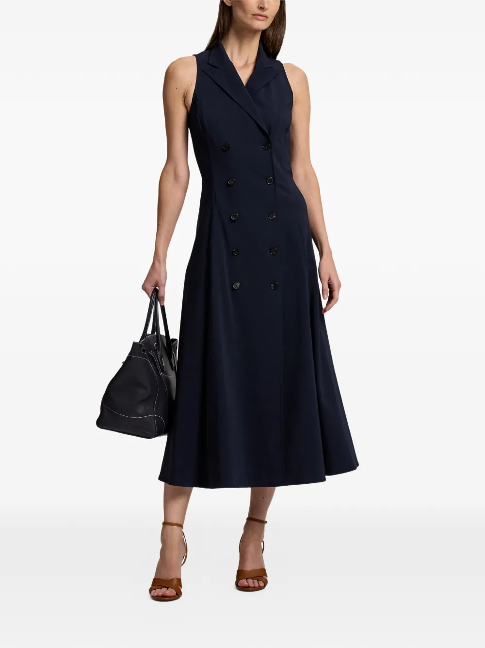  Ralph Lauren Collection Alecia Double-breasted Midi Dress - Blue 