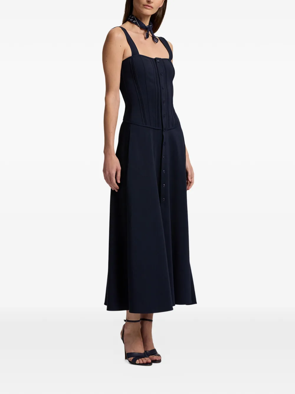  Ralph Lauren Collection Sophee Button A-line Dress - Blue 