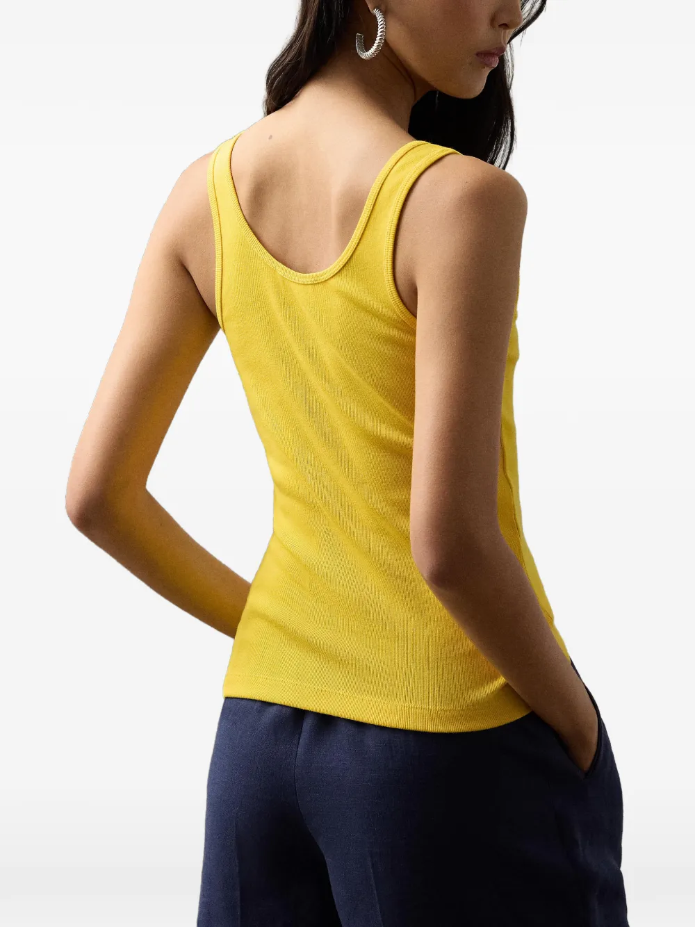Ralph Lauren Collection Ellis ribgebreide tanktop Geel