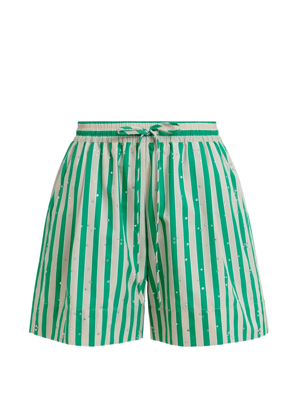 Essentiel Antwerp Shorts a righe con strass - Verde