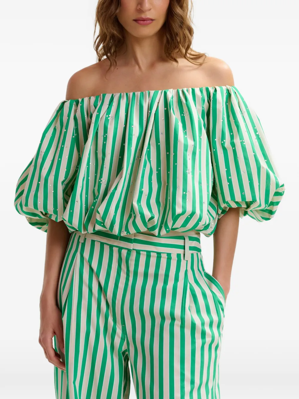  Essentiel Antwerp Jayjay Striped Top - Green 